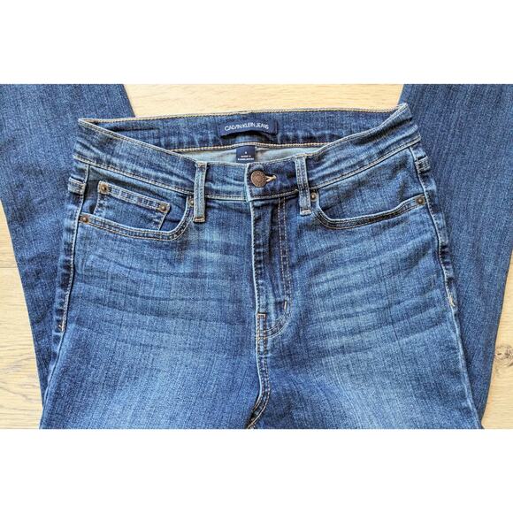 Calvin Klein Jeans Blue Denim High Rise Skinny Stretch Distressed Size 6 EUC - Picture 5 of 11